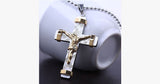 24K Gold Plated Two Tone Cross Pendant - FREE SHIP DEALS