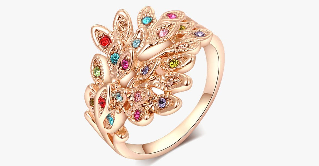 Austrian Crystal Peacock Ring - FREE SHIP DEALS