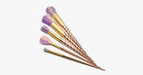 5 Piece Gold Twisted Unicorn Makeup Brush Set - FREE SHIP DEALS