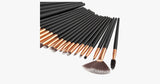 24 Piece Pro Black Brush Set - FREE SHIP DEALS
