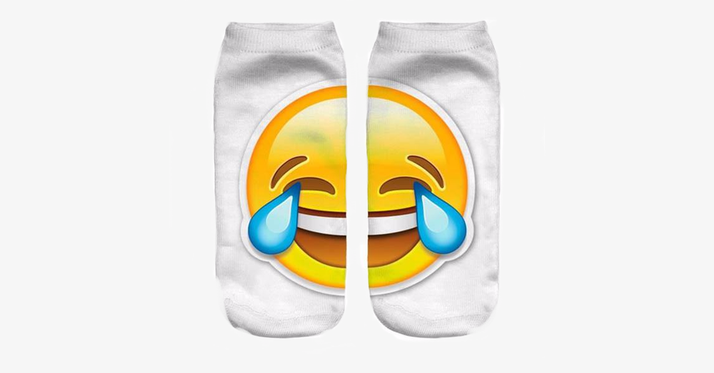 3D Laughing Emoji Fashion One Side Print Cotton Socks - FREE SHIP DEALS