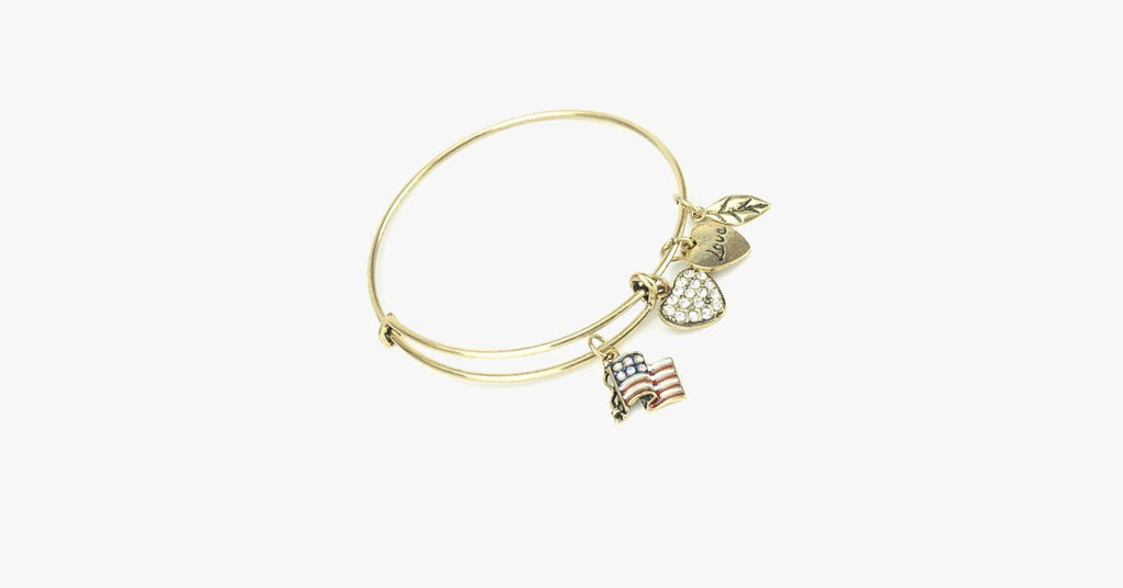 Flag Love Charm Bangle - FREE SHIP DEALS