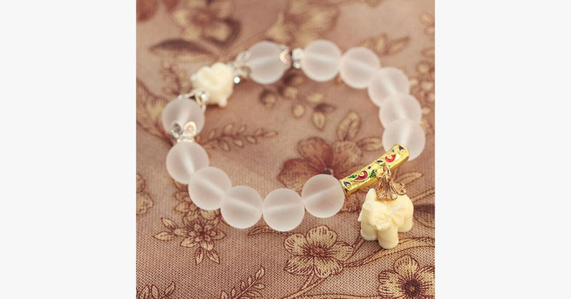 Natural Frosted Elephant Bracelet - FREE SHIP DEALS