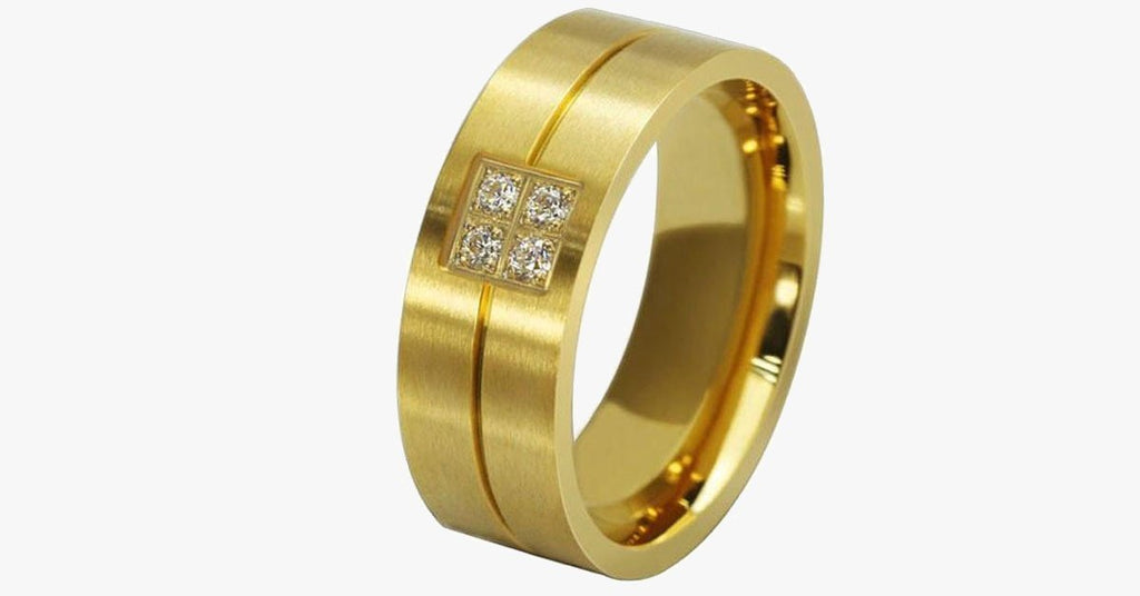 Gold Titanium Steel Band Ring - FREE SHIP DEALS
