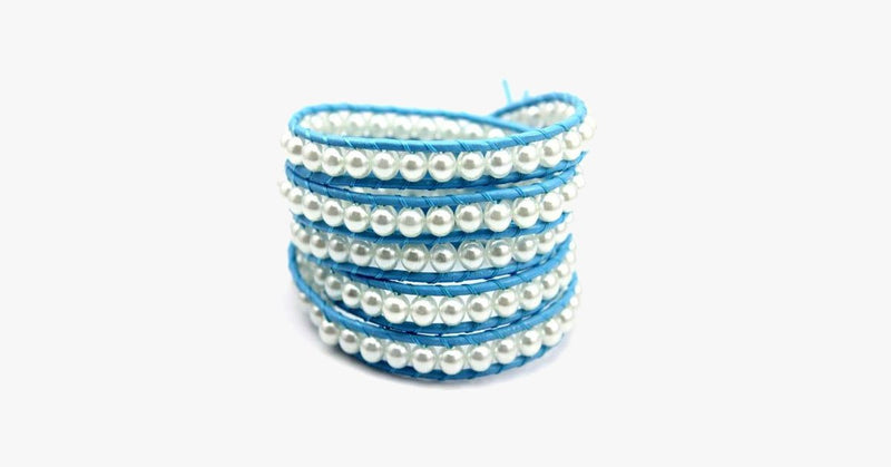 Blue Pearl Wrap Bracelet - FREE SHIP DEALS