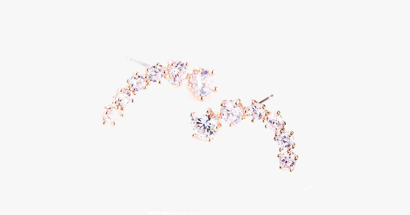 Rose Gold Star Crystal Earring