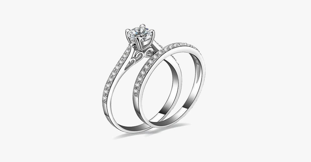 Charm Silver Crystal Couples Rings - FREE SHIP DEALS