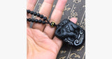 Natural Obsidian Elephant Necklace - FREE SHIP DEALS