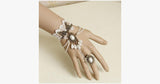 White Pearl Ring-to-Wrist Bracelet - FREE SHIP DEALS