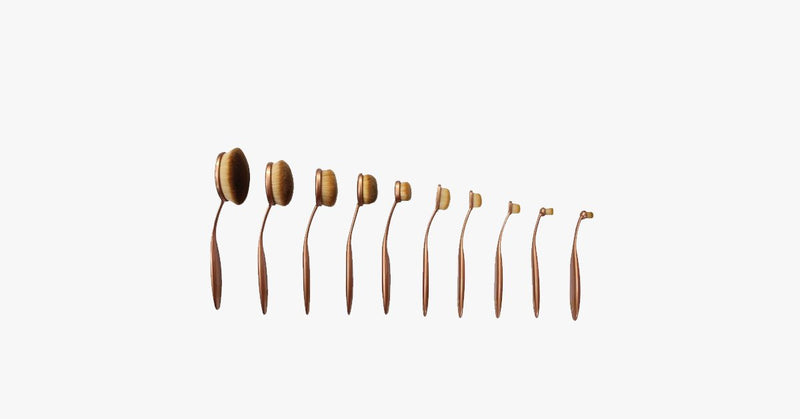 The Midas Touch' 10 Piece Oval Brush Set - FREE SHIP DEALS