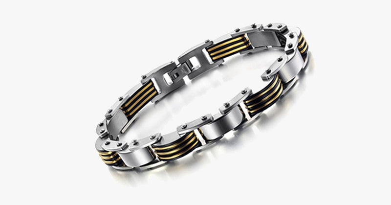 Golden Black Men's Bracelet - FREE SHIP DEALS