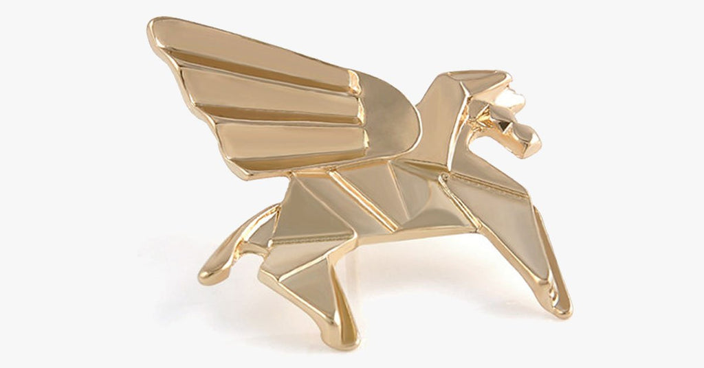 Golden Pegasus Origami Pin - FREE SHIP DEALS