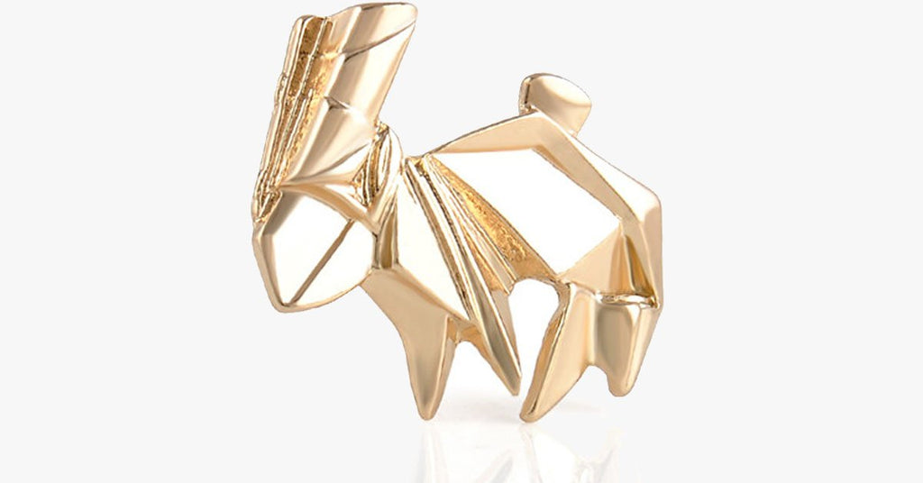 Golden Rabbit Origami Pin - FREE SHIP DEALS