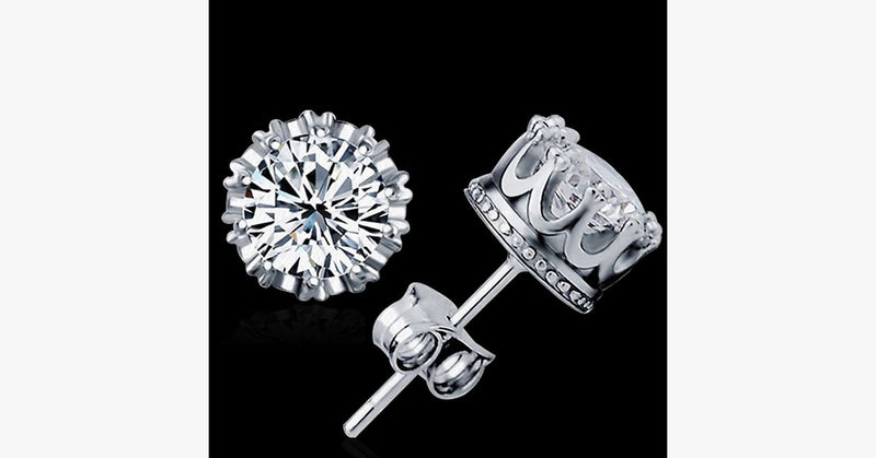 Silver Crown Earrings