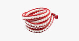 White Pearl on Red Leather - FREE SHIP DEALS