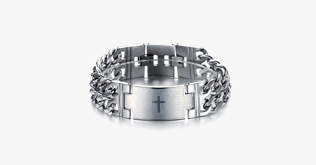 Bold Cross Stainless Steel Men's Bracelet - FREE SHIP DEALS