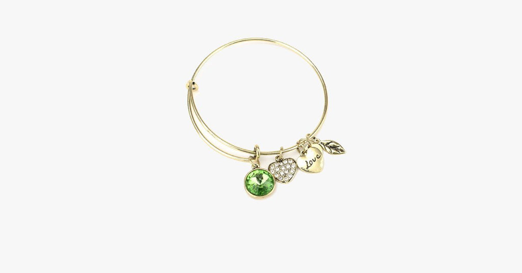 August Birthstone Charm Bangle - FREE SHIP DEALS