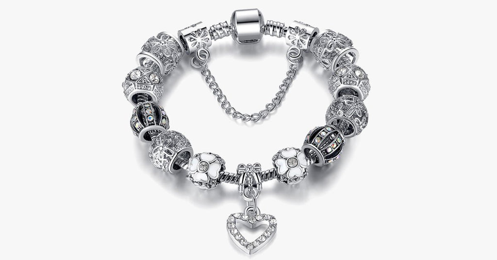 Silver Heart Charm Bracelet