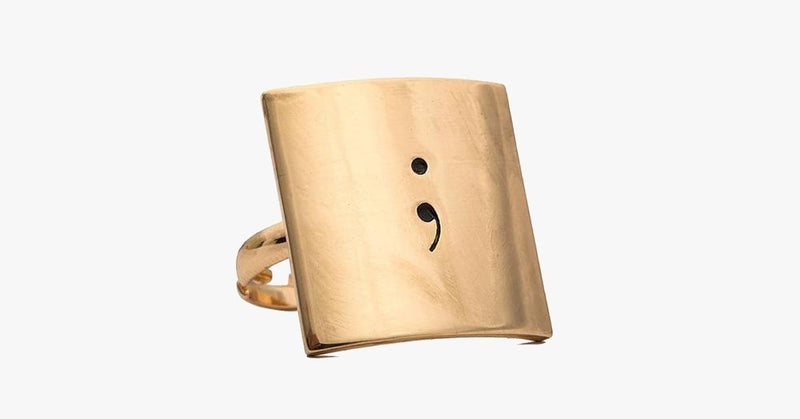 Semicolon Adjustable Ring