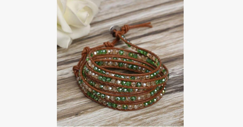 August Peridot Wrap Bracelet - FREE SHIP DEALS