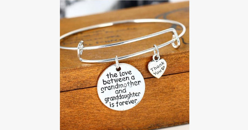 Grandmother and Granddaughter Forever Thankful Charm Bangle - FREE SHIP DEALS
