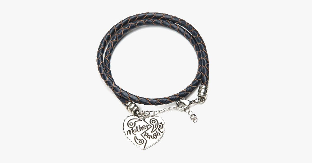 Mother Daughter Heart Hand Stamped Bracelet - FREE SHIP DEALS
