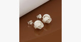 Silver Mesh Stud Earring
