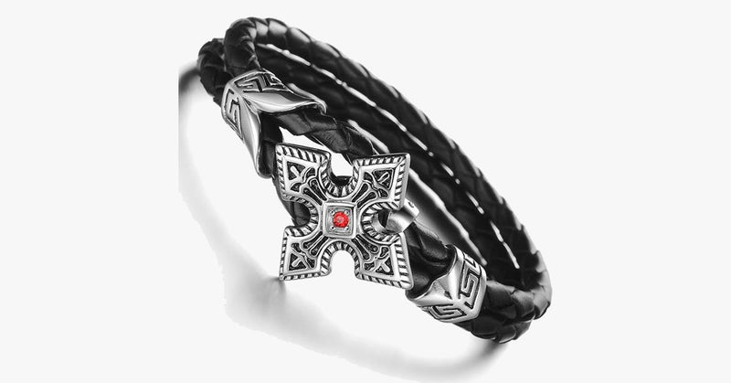 Ruby Cross Men's Bracelet