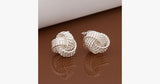 Silver Mesh Stud Earring