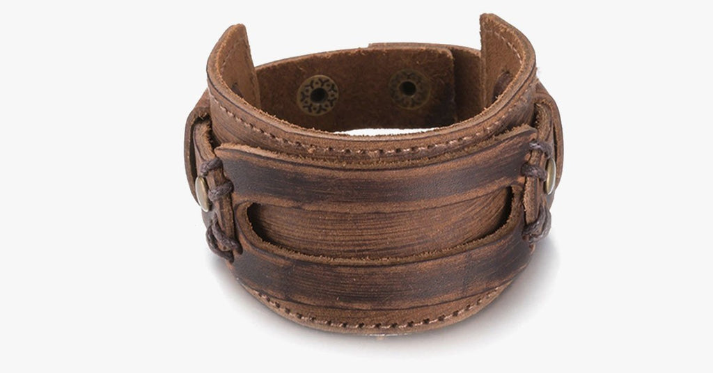 Leather Wide Cuff Bracelet - FREE SHIP DEALS