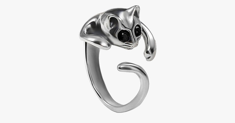 Silver Plated Cat Ring - FREE SHIP DEALS