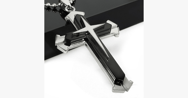 Stainless Steel Dual Tone Men's Cross Pendant