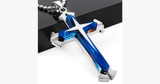 Stainless Steel Dual Tone Men's Cross Pendant