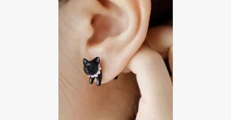 Two Sided Kitten Stud Earring - FREE SHIP DEALS