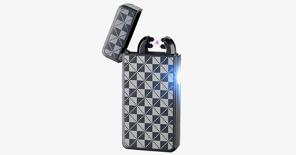 Black Checkered Rechargeable Windproof Lighter - FREE SHIP DEALS