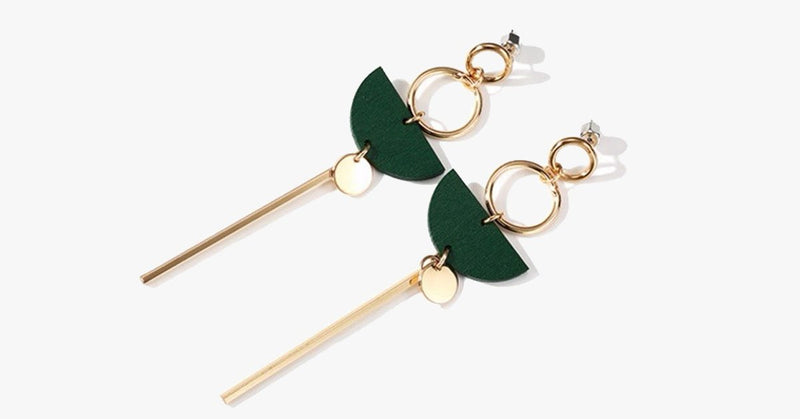 Green Wood Earrings - FREE SHIP DEALS