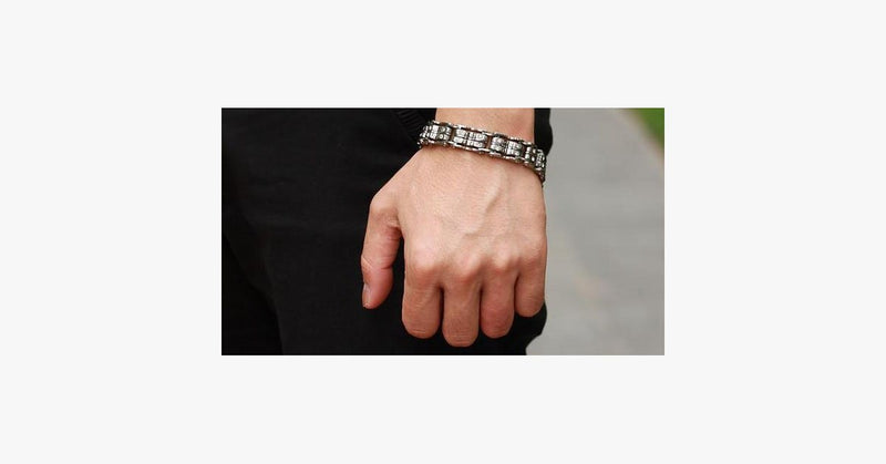 Clean CZ Diamond Stainless Steel Men's Bracelet - FREE SHIP DEALS