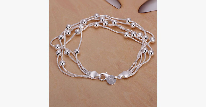 Silver Sweet Pea Beaded Bracelet - FREE SHIP DEALS