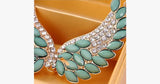 Turquoise Beads Angel Wing Statement Necklace - FREE SHIP DEALS
