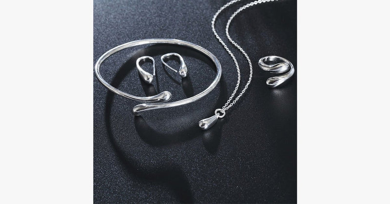 Silver Waterdrop Necklace Set - FREE SHIP DEALS