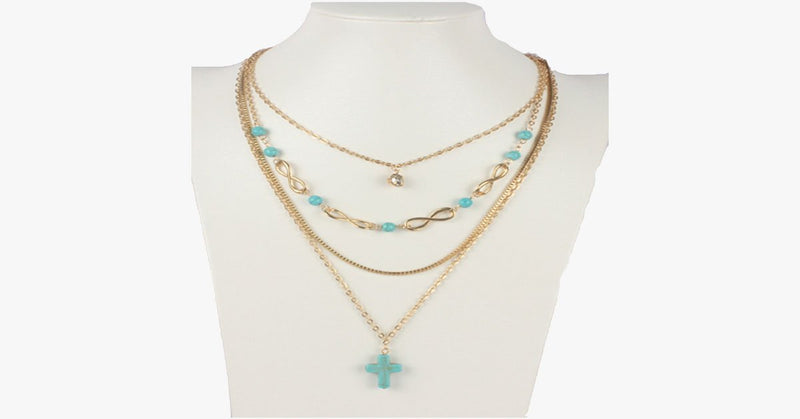 Turquoise Cross Chic Necklace - FREE SHIP DEALS