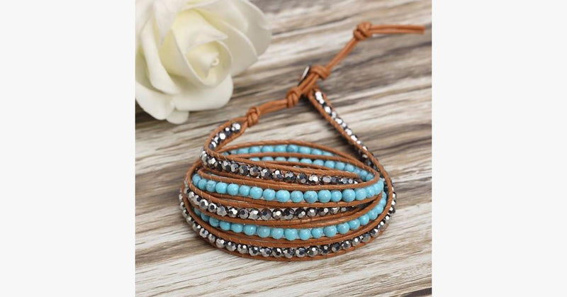 Turquoise Hex Wrap Bracelet - FREE SHIP DEALS
