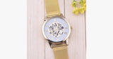 Simple Golden Stainless Steel Thin Strap Watch - FREE SHIP DEALS