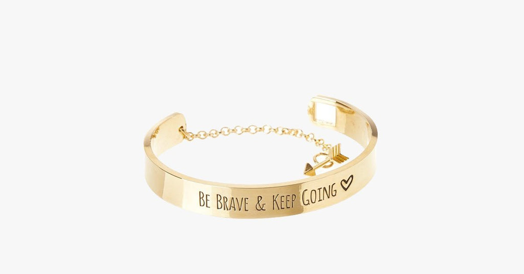 Be Brave & Keep Going Engraved Bangle - FREE SHIP DEALS
