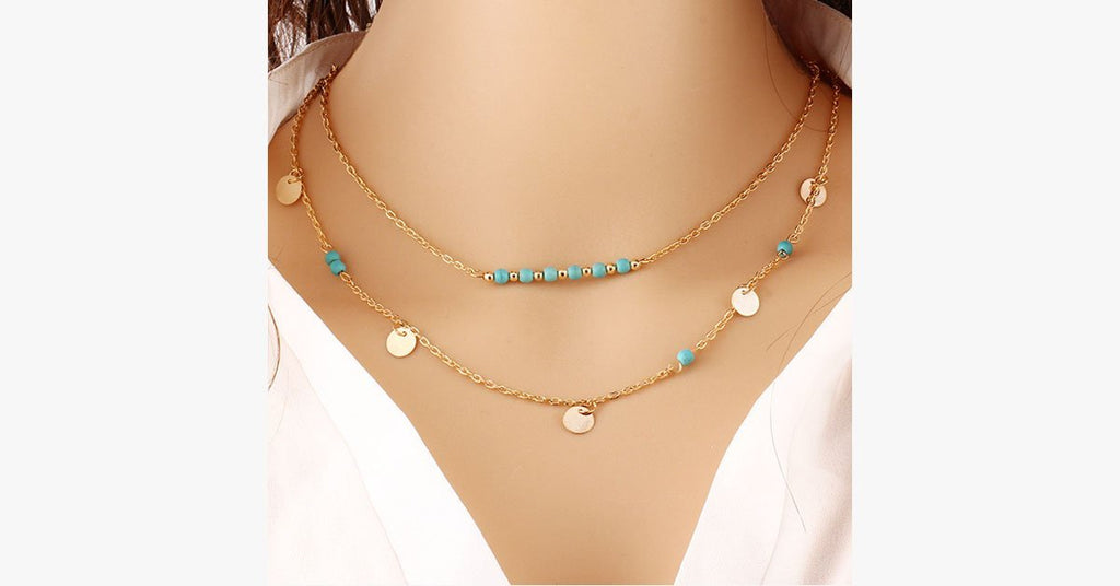 Turquoise Layer Necklace - FREE SHIP DEALS