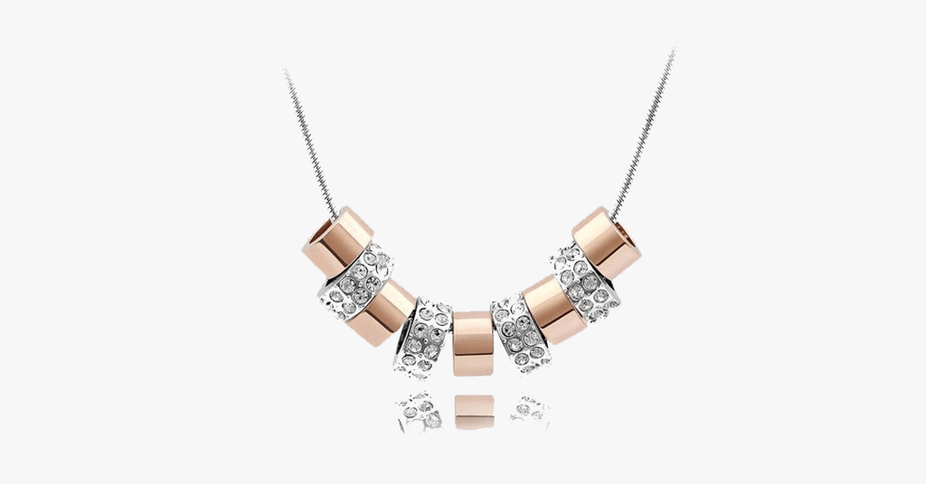 White Gold & Rose Gold Over Silver 9 Hoop Pendant - FREE SHIP DEALS