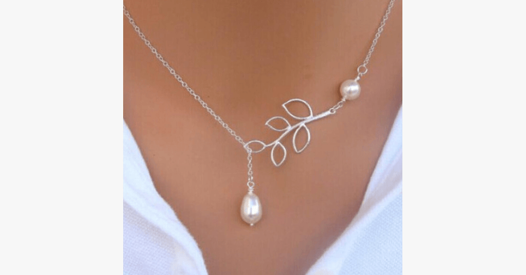 Leaf Pearl Necklace - FREE SHIP DEALS
