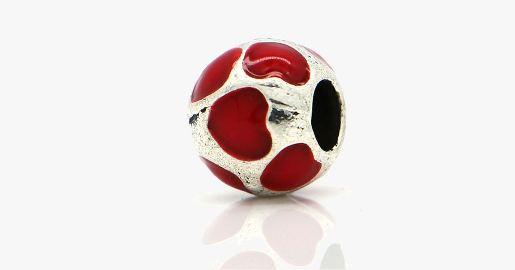 Red Apple Heart Charm - FREE SHIP DEALS