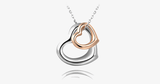 Double Heart Gold-Silver Overlay Pendant - FREE SHIP DEALS