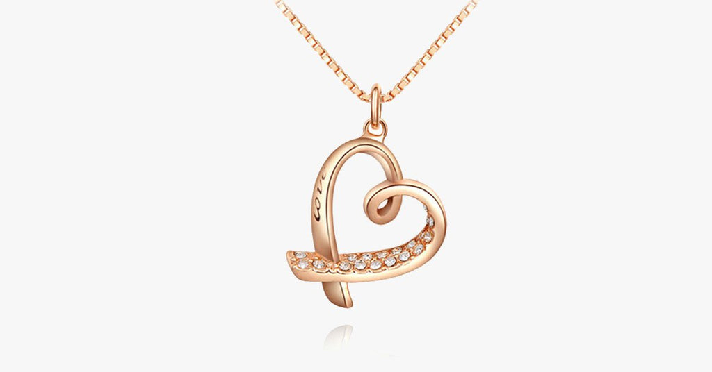 Love Engraved Heart with Crystal - FREE SHIP DEALS